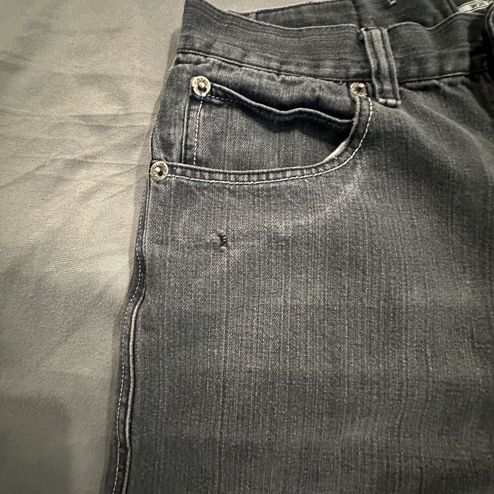 Vintage Jean Shorts Baggy Skater Streetwear Hip Hop Y2K Black Denim Faded - Picture 8 of 11